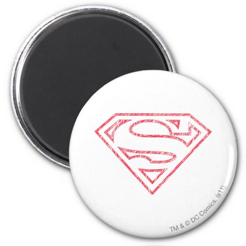 Superman S_Shield  Red Outline Logo Magnet