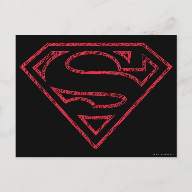Superman S-Shield | Red Outline Logo Postcard (Front)