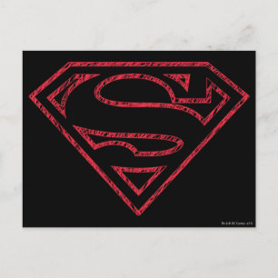 Superman S-Shield   Red Outline Logo Postcard