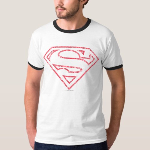 Superman S_Shield  Red Outline Logo T_Shirt