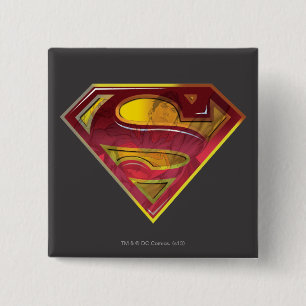 Superman S-Shield   Reflection Logo Pinback Button