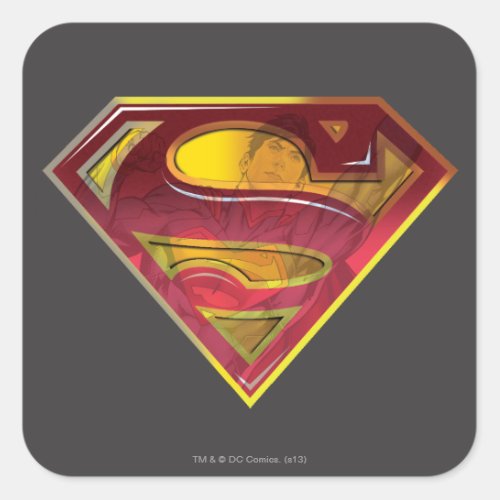 Superman S_Shield  Reflection Logo Square Sticker