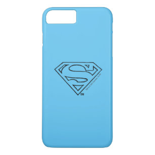 Superman S-Shield   Simple Black Outline Logo 2 iPhone 8 Plus/7 Plus Case