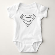 Superman S-shield | Simple Black Outline Logo Baby Bodysuit at Zazzle