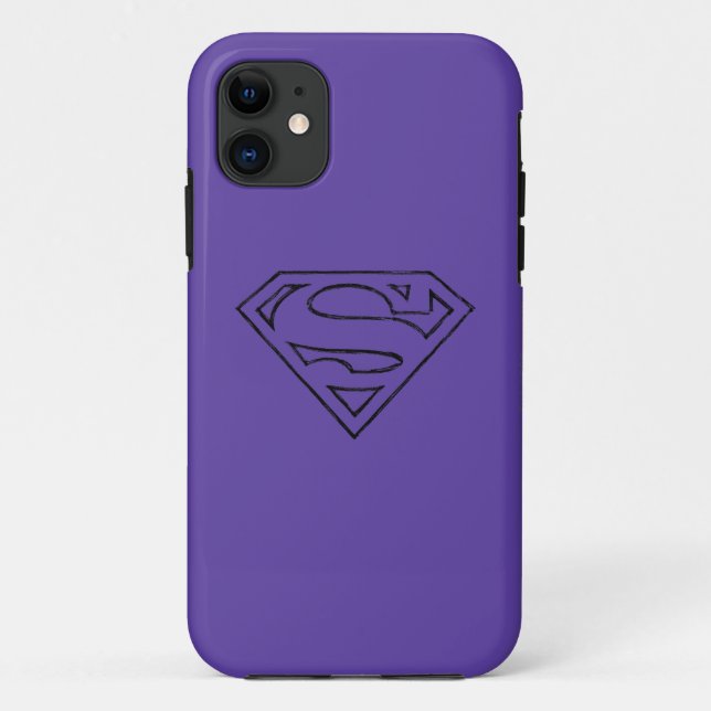 Superman S-Shield | Simple Black Outline Logo Case-Mate iPhone Case (Back)