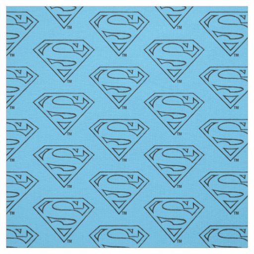 Superman S-Shield | Simple Black Outline Logo Fabric