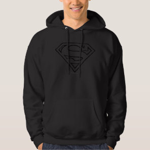 Superman S-Shield | Simple Black Outline Logo Hoodie