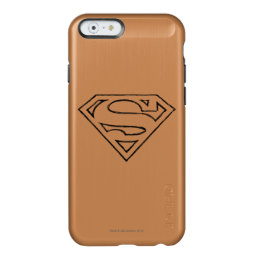 Superman S-Shield | Simple Black Outline Logo Incipio Feather Shine iPhone 6 Case