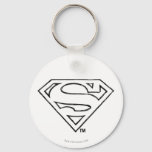 Superman S-Shield | Simple Black Outline Logo Keychain