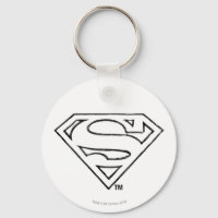 Superman S-Shield | Simple Black Outline Logo