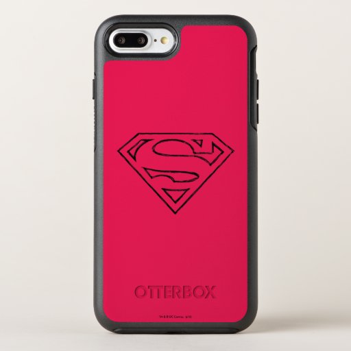 Superman S-Shield | Simple Black Outline Logo OtterBox Symmetry iPhone 8 Plus/7 Plus Case