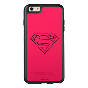 Superman S-Shield   Simple Black Outline Logo OtterBox iPhone 6/6s Plus Case