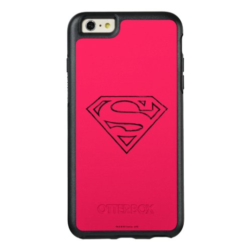 Superman S_Shield  Simple Black Outline Logo OtterBox iPhone 66s Plus Case