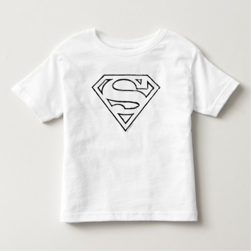 Superman S_Shield  Simple Black Outline Logo Toddler T_shirt