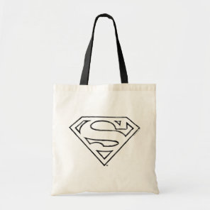 Superman S-Shield | Simple Black Outline Logo Tote Bag