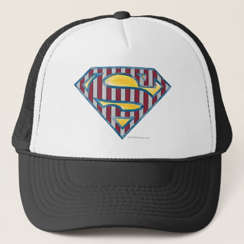 Superman S_Shield  Striped Logo Trucker Hat