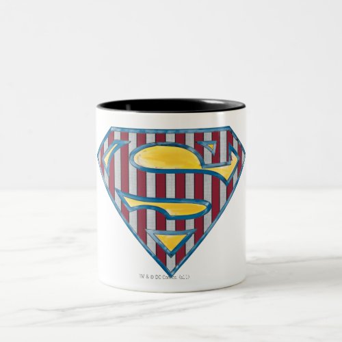 Superman S_Shield  Striped Logo Two_Tone Coffee Mug