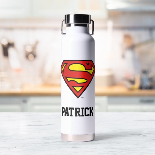 Superman S_Shield  Superman Logo  Add Your Name Water Bottle