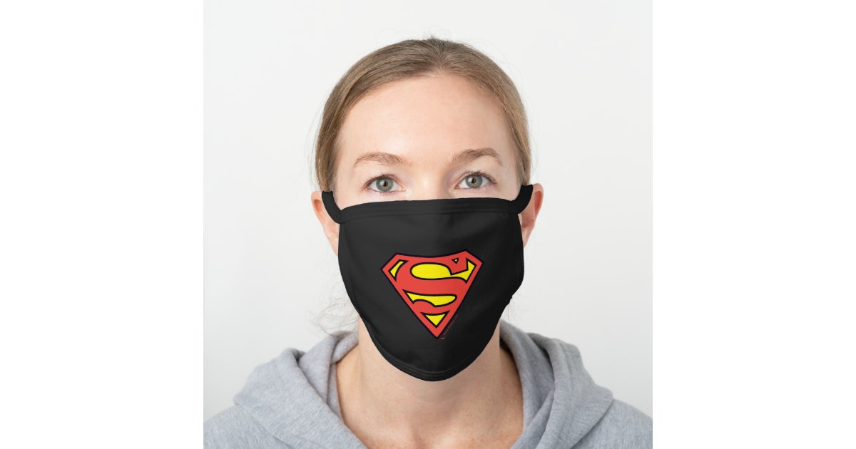 Superman S Shield Superman Logo Black Cotton Face Mask Zazzle Com