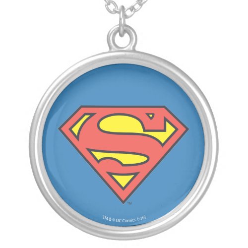 Superman S_Shield  Superman Logo Silver Plated Necklace