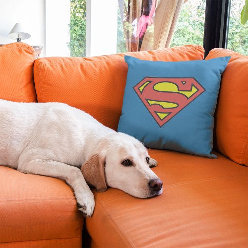 Superman S_Shield  Superman Logo Throw Pillow