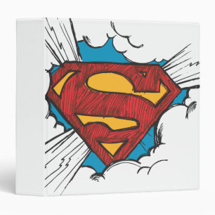 Superman S-Shield   Within Clouds Logo 3 Ring Binder