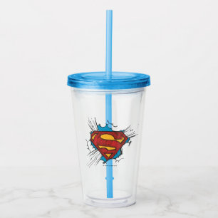 Superman S-Shield   Within Clouds Logo Acrylic Tumbler