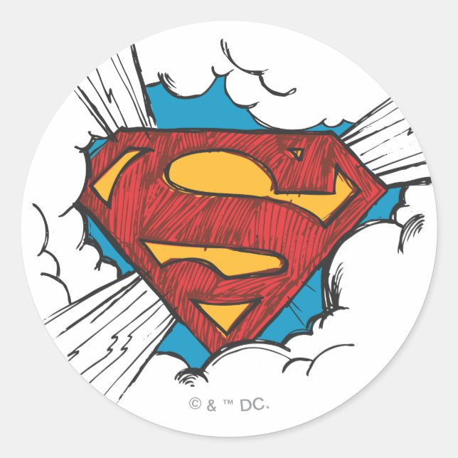 Superman S-Shield | Within Clouds Logo Classic Round Sticker (Front)