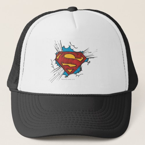 Superman S_Shield  Within Clouds Logo Trucker Hat