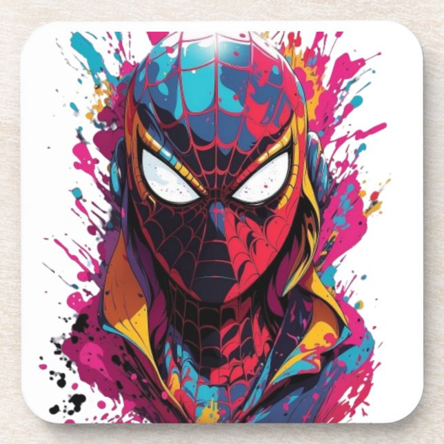 Superman spider's cushion beverage coaster (Front)