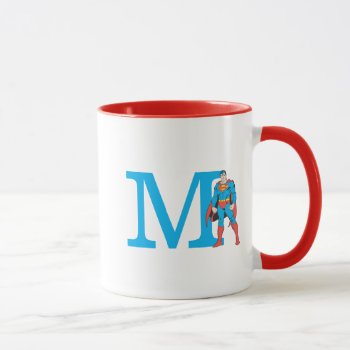 Superman Standing | Add Your Monogram Mug by superman at Zazzle