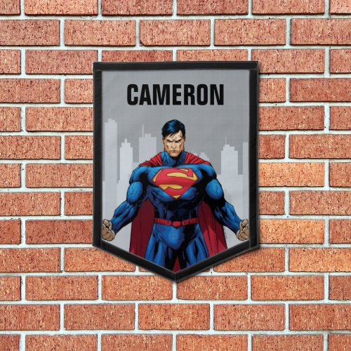Superman Standing  Add Your Name Pennant