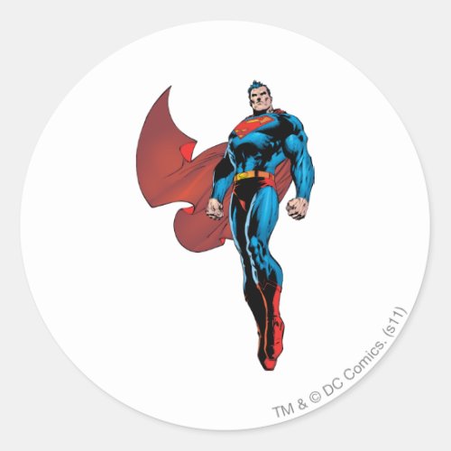 Superman Stands Tall Classic Round Sticker