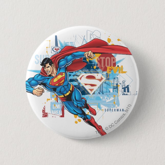 Superman - Stop Evil Button (Front)