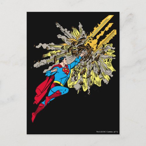 Superman Stops a meteor Postcard