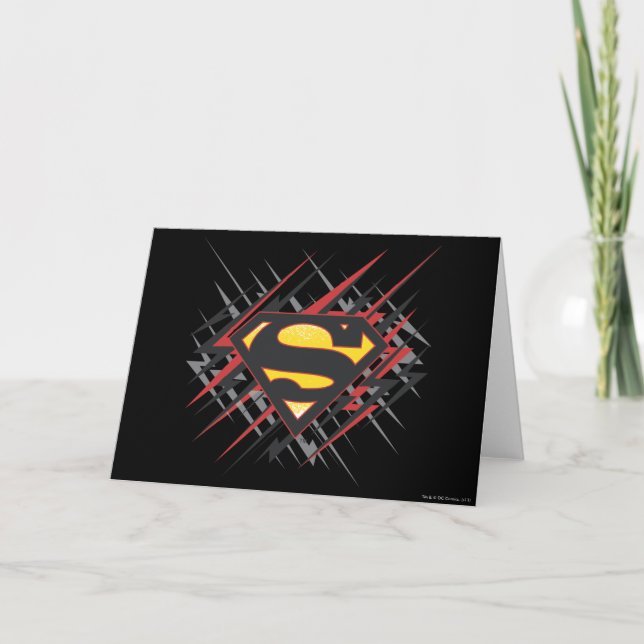 Superman Stylized | Black and Red Strikes Logo Card (Front)