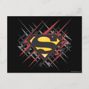 Superman Stylized Black and Red Strikes Logo Postcard