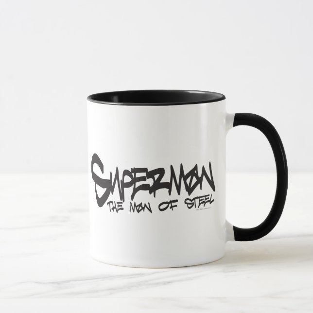 Superman Stylized | Black Letters Graffiti Logo Mug (Right)