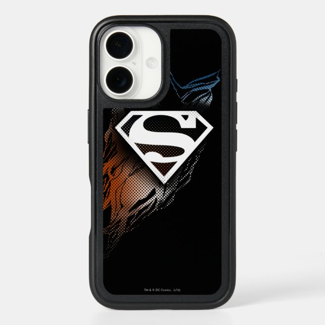 Superman Stylized | Blue Orange Logo Otterbox iPhone Case (Back)