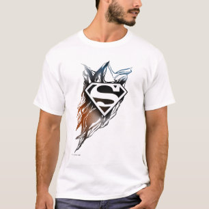 Superman Stylized Blue Orange Logo T-Shirt