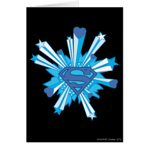 Superman Stylized   Blue Shield Hearts Logo