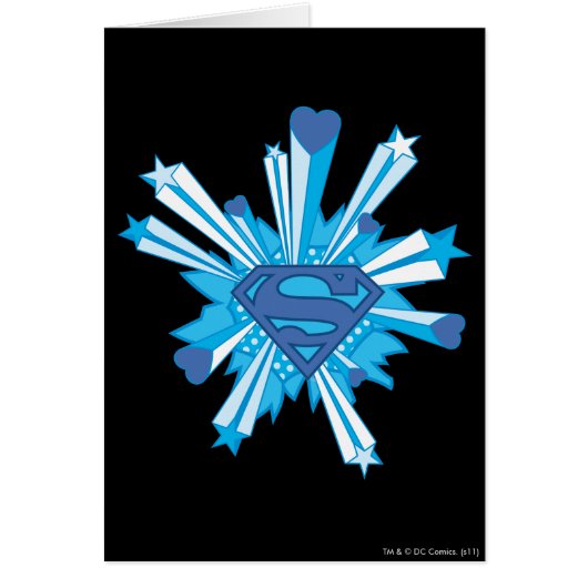 Superman Stylized | Blue Shield Hearts Logo Cards (Front)