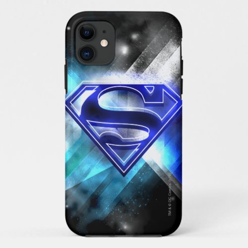 Superman Stylized  Blue White Crystal Logo iPhone 11 Case