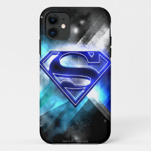 Superman Stylized   Blue White Crystal Logo iPhone 11 Case