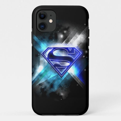 Superman Stylized  Blue White Crystal Logo iPhone 11 Case