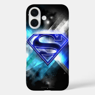 Superman Stylized   Blue White Crystal Logo iPhone 16 Case