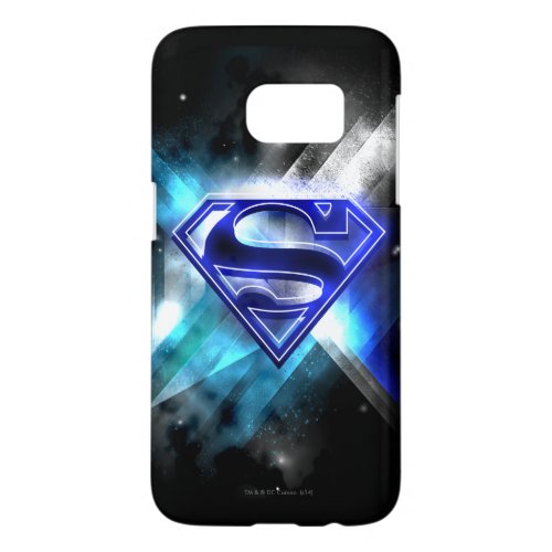 Superman Stylized  Blue White Crystal Logo Samsung Galaxy S7 Case