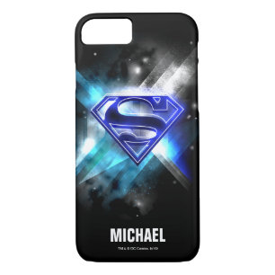 Superman Stylized   Blue White Crystal Logo   Name iPhone 8/7 Case
