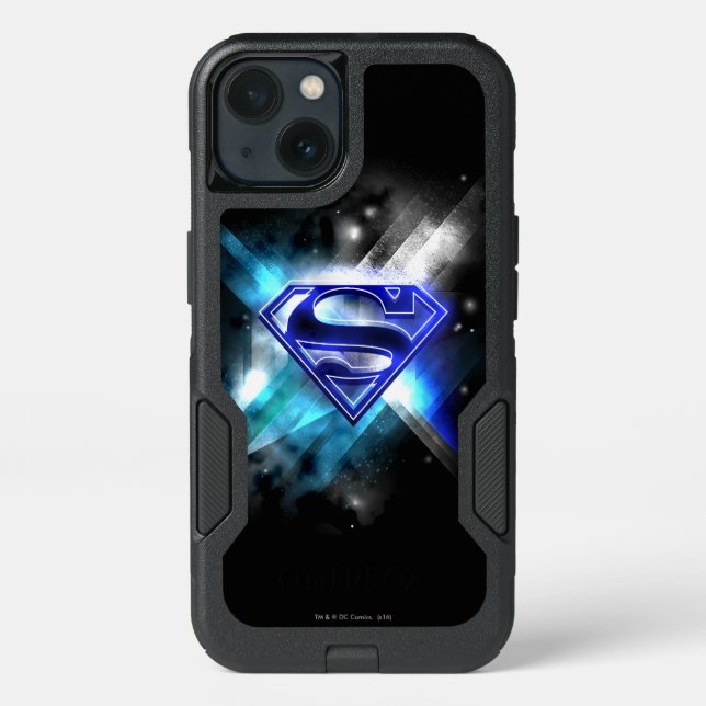 Superman Stylized | Blue White Crystal Logo Otterbox iPhone Case (Back)