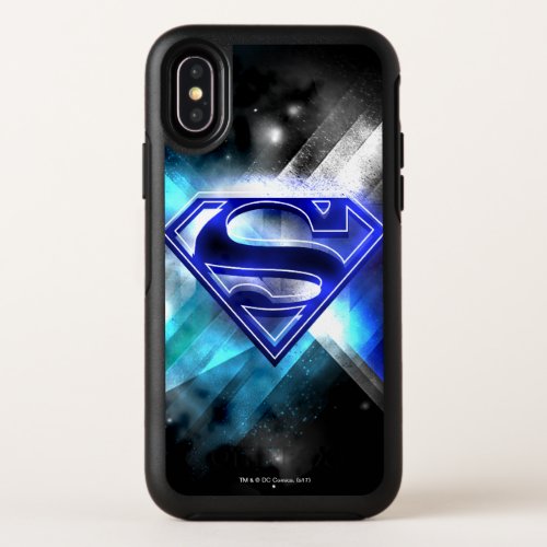 Superman Stylized  Blue White Crystal Logo OtterBox Symmetry iPhone X Case